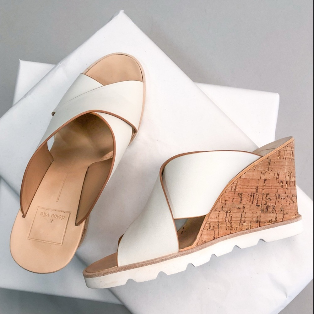 Dolce Vita White leather  Wedge Sandals